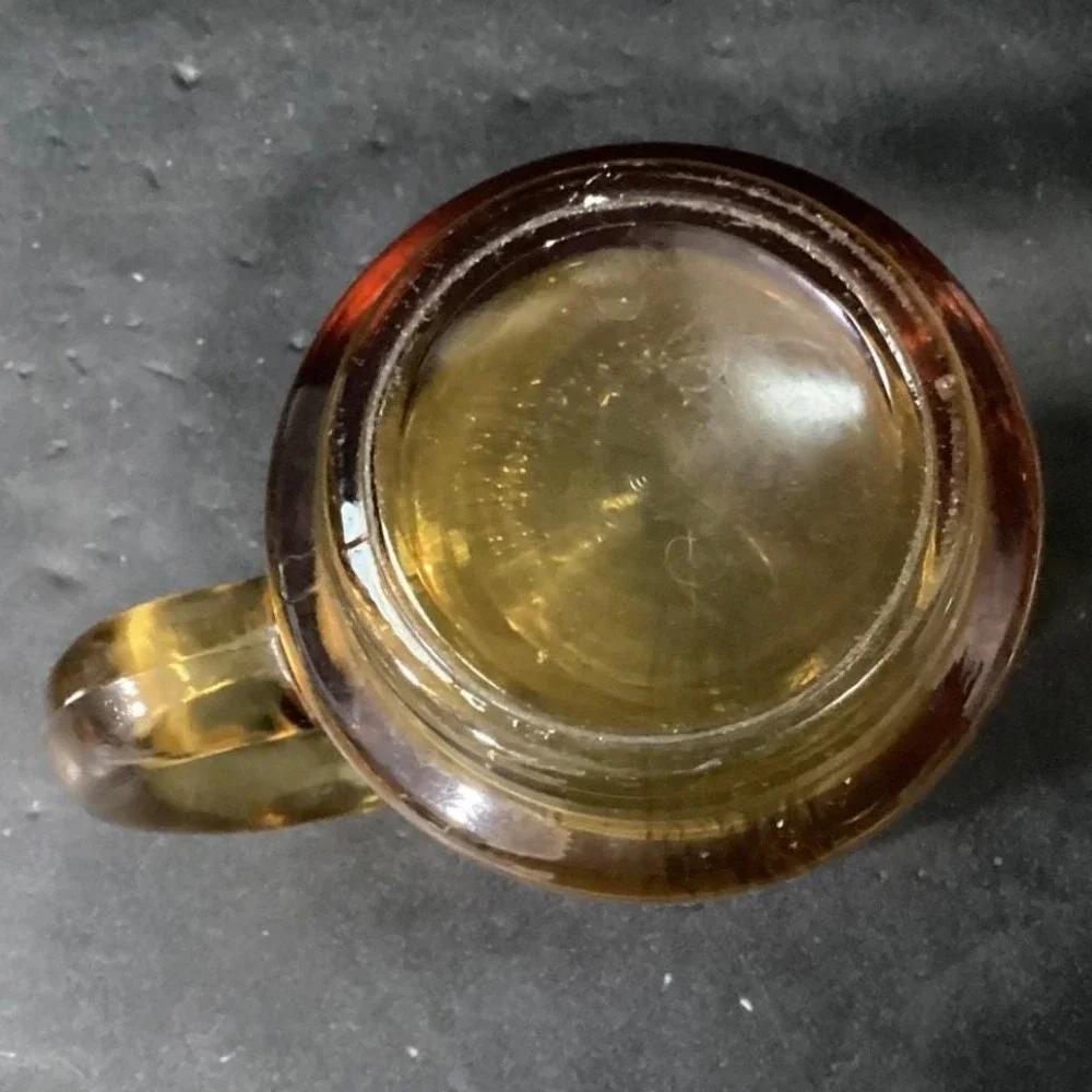 Hazel‎ Atlas Amber Beer Mugs, Set of 2, Vintage Stackable Glasses, Glass Steins